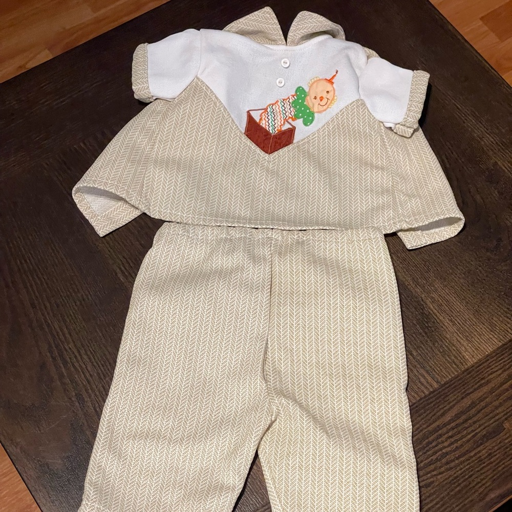 Vintage Mini Togs Matching Outfit Embroidered Collar Button Shirt Elastic Pant - Picture 2 of 16